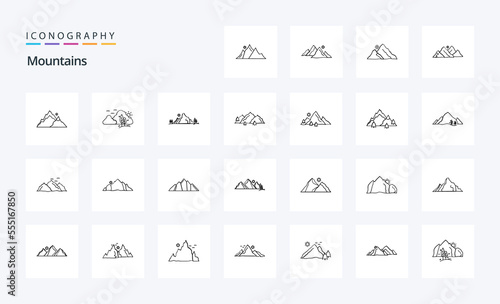 25 Mountains Line icon pack