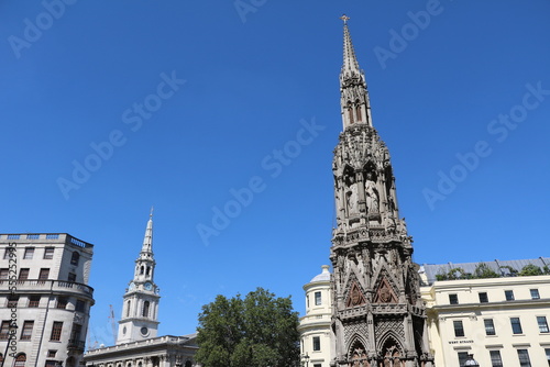 View to Eleanor Cross in London, England Great Britain