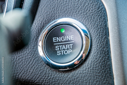 Car engine ignition switch button 