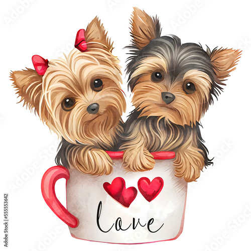 Valentine Yorkshire Terrier Couple