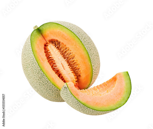 fresh honeydew melon with slice isolated on transparent png