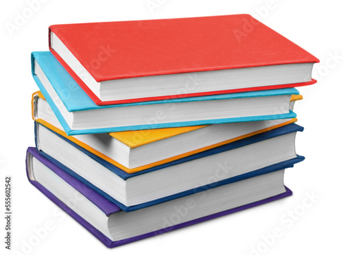 Collection stack of colored study books