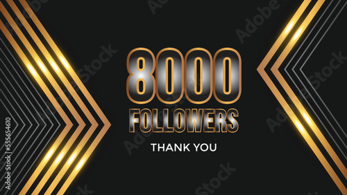 Thank you banner for social friends and followers. Thank you 8000 followers 
