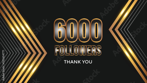 celebration 6000 subscribers template for social media. 6k followers thank you 