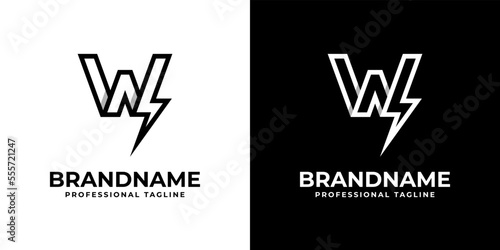 Letter W Power Logo, suitable for any business related to power or electricity with W initials.
