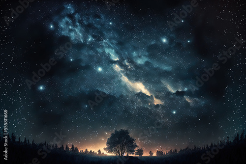 starfield as a backdrop Starry night sky as a backdrop. Generative AI