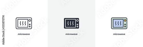 microwave icon. Line, solid and filled outline colorful version, outline and filled vector sign. Idea Symbol, logo illustration. Vector graphics