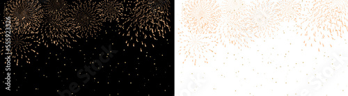 fireworks with black background and sparkle light