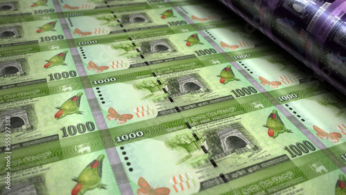 Sri Lanka 1000 Rupee money banknotes pack 3d illustration