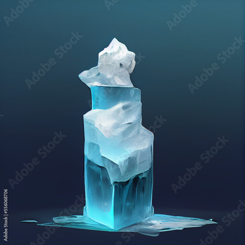 A illustration of a monolit made form blue Ice
