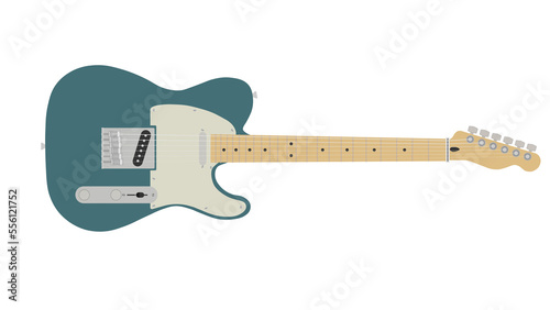 Green mint blue color concept exotic telecaster guitar isolated on white transparent screen background (PNG)