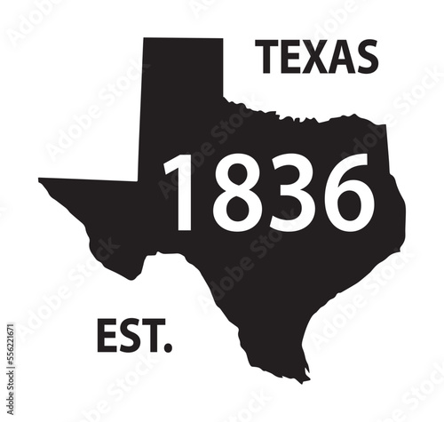 Texas 1836 EST. t-shirt design.