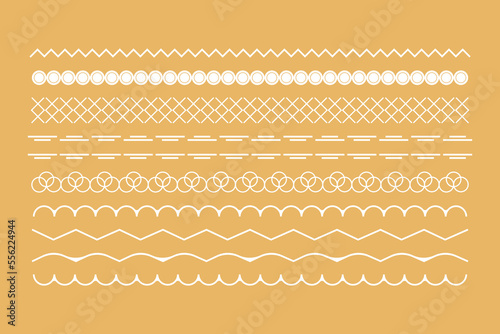 Abstract floral border geometrical shapes. ornament style ethnic seamless border design. 