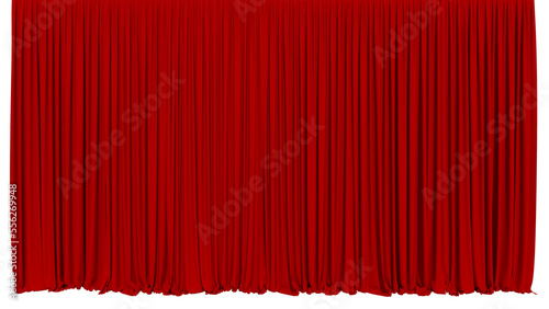 Red velvet curtain part abstract elegant for cenema, show, drape, pedestal, banner, frame and dust glitter light effect luxury style concept, 3d abstract rendering 