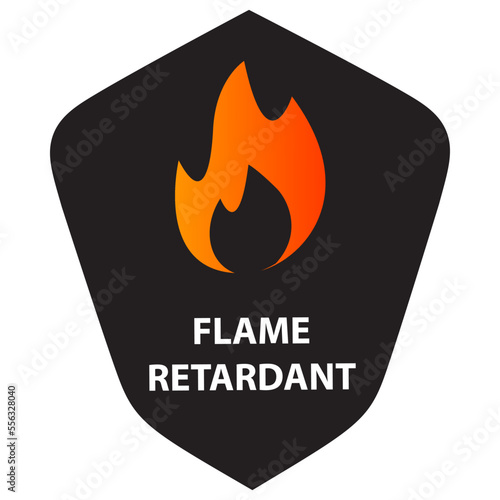 Flame retardant icon.Fire resistant.Vector flat illustration.Isolated on white background.