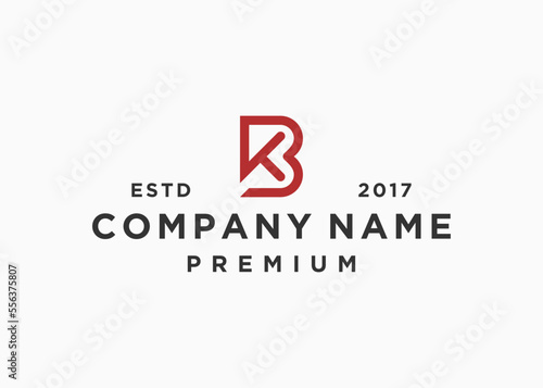 initial letter bk or kb logo design vector illustration template