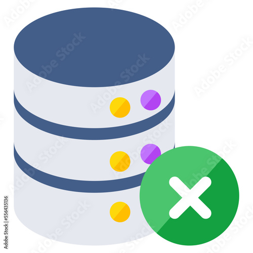 An icon design of delete database 