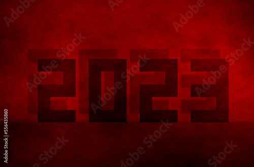 Czerwone tło 2023 nowy rok sylwester