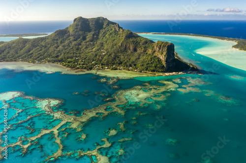Maupiti Island, French Polynesia, Society Islands, the wild sister of Bora Bora. Aerial footage