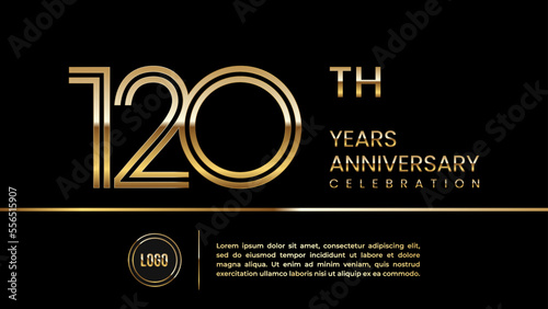 120th anniversary celebration template design with double line concept. Logo Vector Template Illustration