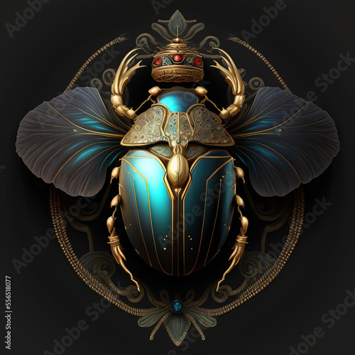 Ancient Egyptian scarab beetle. sketch art for artist creativity and inspiration. generative AI 