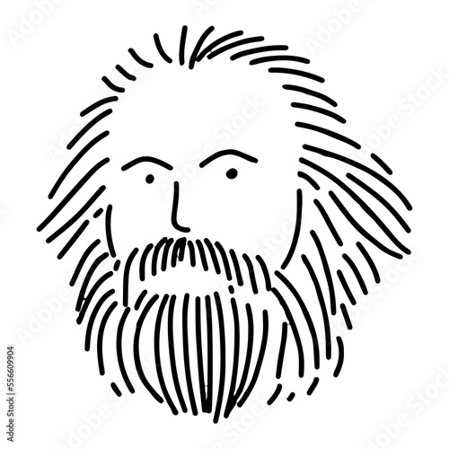 Karl Marx hand drawn illustration