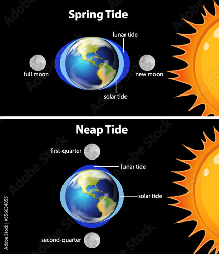 Diagram showing earth tides