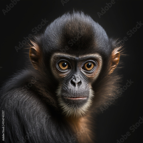 a close up portrait of a spider monkey