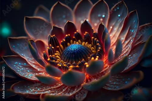 lotus flower with psychic waves emanating from the centre, REALISTIC (AI Generated)