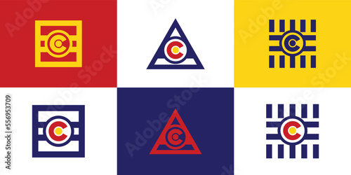 Colorado emblem badge with mountain illustration