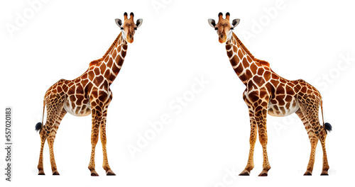 AI generative giraffe isolated on white