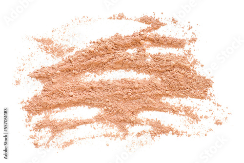 Crushed face powder close up. Isolated png with transparency