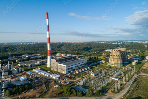 Combined heat and power plant in Vilnius. Cogeneration Power Plant Construction Area in Vilnius, Lithuania