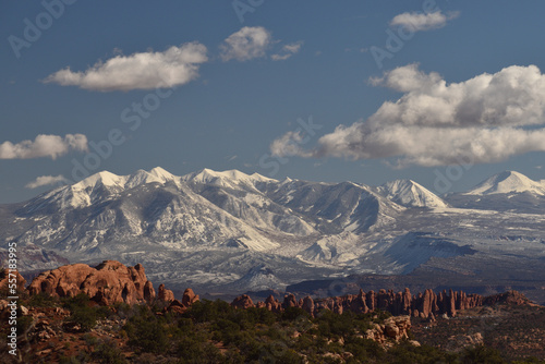 la salle mountains from arches national park, utah
