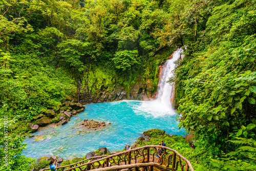 Rio Celeste Waterfall and pond in Tenorio Volcano National Park, Alajuela Province, Costa Rica