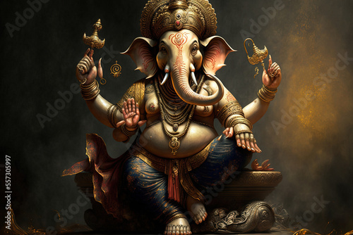 Lord Ganesha, the celebration of Ganesh. Generative AI