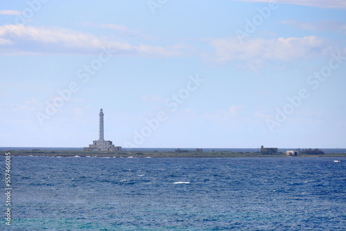 Isola Sant Andrea Lighthouse near Gallipoli, a comune in Apulia, Southern Italy