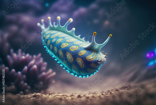 illustration of sea creature Nudibranchs, commonly known as sea slug 