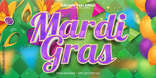 Mardi Gras editable text effect in modern trend style