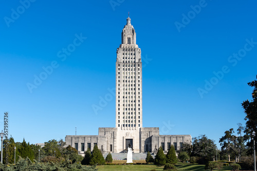 Baton Rouge, Louisiana, USA - February 13, 2022: Louisiana State Capitol in Baton Rouge, USA. The State Capitol is the seat of government for the U.S. state of Louisiana. 