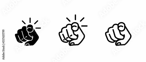 Pointing finger icon illustration template. Stock vector.