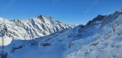Snowy mountain landscape in Switzerland