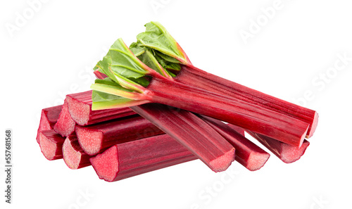 Rhubarb stalks isolated on transparent png