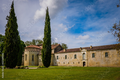 view on the medieval abbey of Flaran in the South of France (Gers)