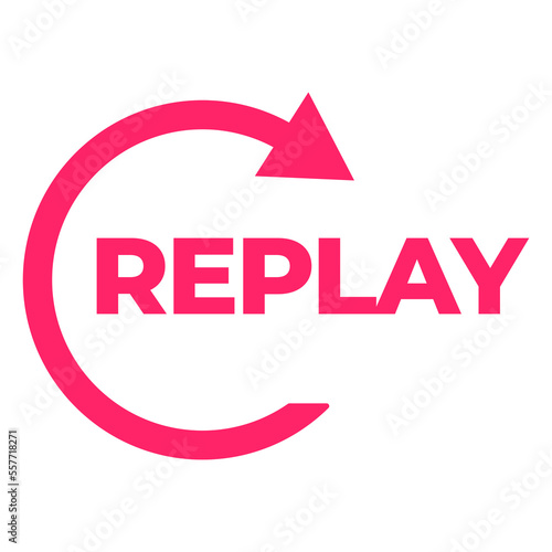 Replay Symbol Icon on Transparent Background