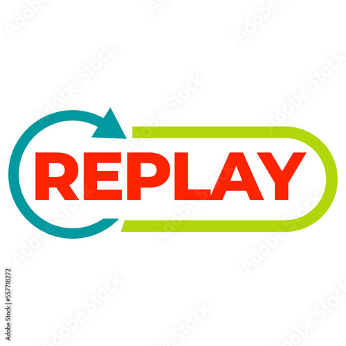 Replay Symbol Icon on Transparent Background