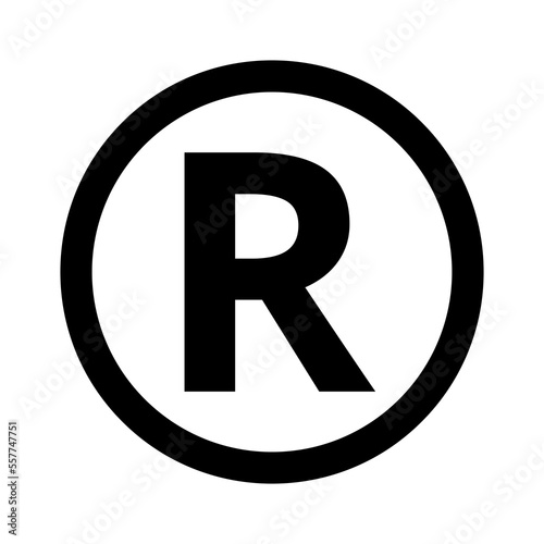 R Symbol trademark on Transparent Background