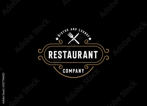 Logo Templates with Monogrammed Elements and Flourish Ornaments for Restaurants, Clubs, Boutiques, Cafes, Hotel Cards. Vector illustration