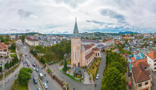 Cathedral chicken. This is the famous ancient architecture, where attracts other tourists to annual spiritual culture in Da lat. St. Nicholas Cathedral, Da Lat, Vietnam - Known as the chicken church