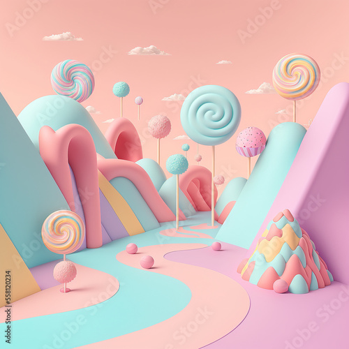 Delicious Candy Land. Generative AI